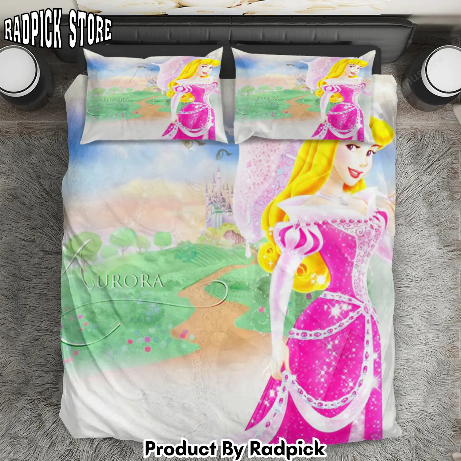 Radpick sleeping beauty aurora disney princess 51 3pcs 3pcs bedding set duvet cover and pillow cases gift for fan rp3272254
